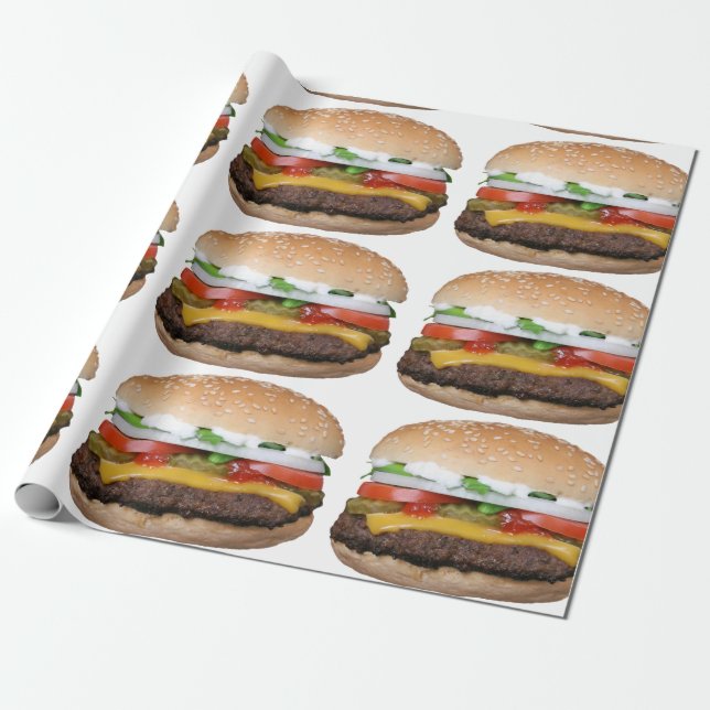 Papel De Presente cheeseburger delicioso com fotografia das (Desenrolado)