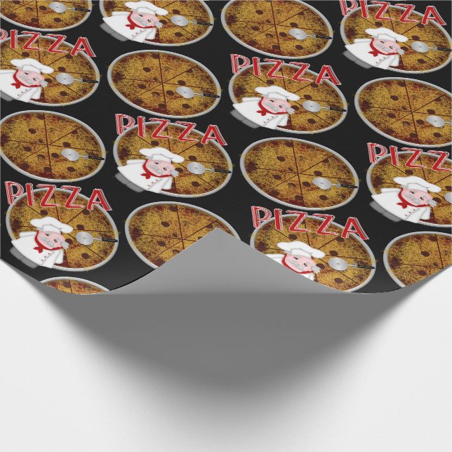 Papel De Presente Chef Italiano Pizza, Black-Gift Wrap (Ponta)