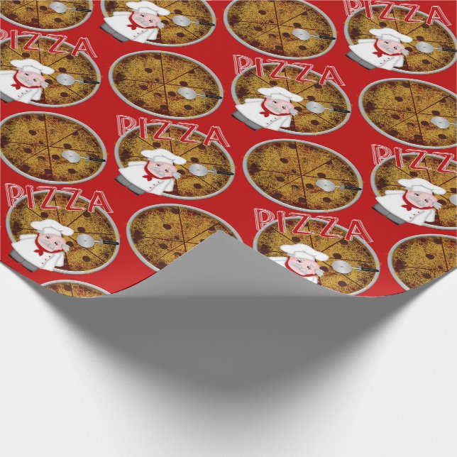 Papel De Presente Chef Italiano Pizza, Red-Gift Wrap (Ponta)
