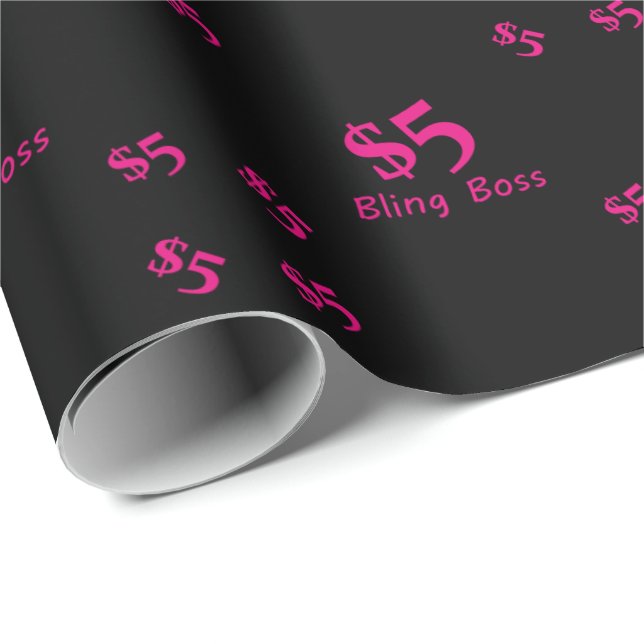 Papel De Presente Chefe de $5 Bling (Ponta do rolo)