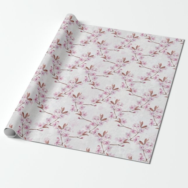 Papel De Presente Cherry Blossom Branch (Desenrolado)