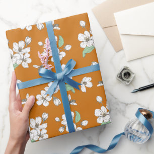 Papel De Presente Cherry Blossomas e Abelhas Amber Inócuas