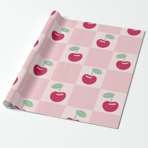 Papel De Presente Cherry Checkerboard Delight