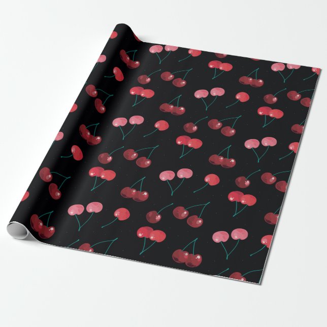 Papel De Presente Cherry Pattern (Desenrolado)