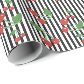 Papel De Presente Cherry Roll - Stripes
