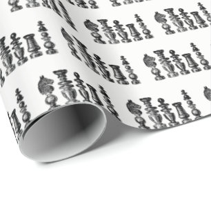 Papel De Presente Chess Pieds Vintage Art