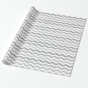 Papel De Presente Chevron cinzento com uma torção