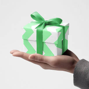 Papel De Presente Chevron Verde Mint