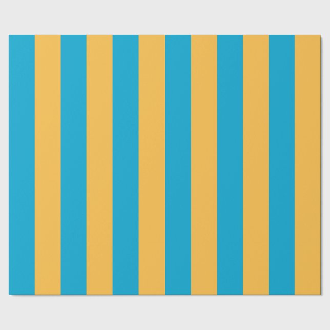 Papel De Presente Chic Baby Blue e Yellow Strips (Barra)