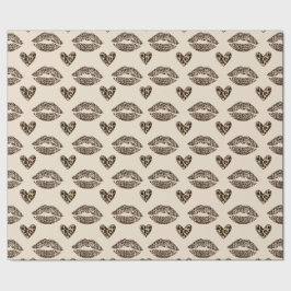 Papel De Presente Chic Beige & Black Cheetah Print