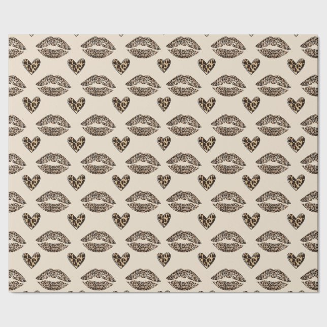 Papel De Presente Chic Beige & Black Cheetah Print (Barra)