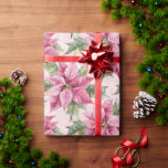 Papel De Presente Chic Christmas Pink Poinsettia Floral<br><div class="desc">Chic Christmas Pink Poinsettia Floral</div>