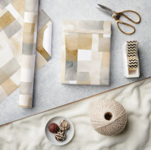 Papel De Presente Chic Cream Brown Abstrato