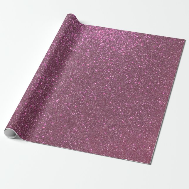 Papel De Presente Chic Elegant Plum Purple Spark Glitter (Desenrolado)
