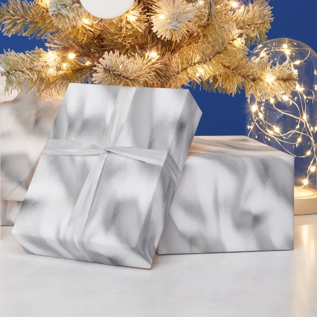 Papel De Presente Chic Glam Silver Christmas (Feriados)