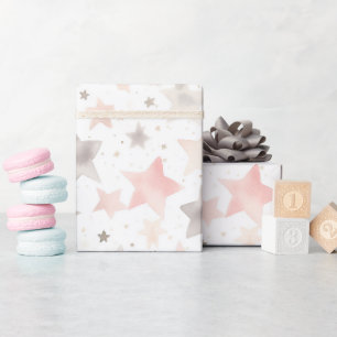 Papel De Presente Chic Pink Blush Chá de Bebê