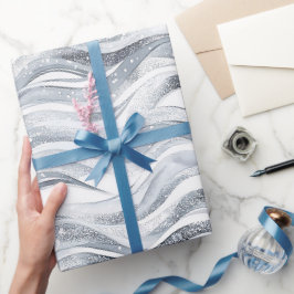 Papel De Presente Chic Silver Glam Abstrato Birthday