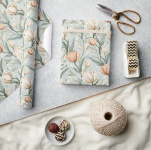 Papel De Presente Chic Tulip Wildflower Wrapper Paper