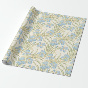 Papel De Presente Chic Vintage Blue Iris
