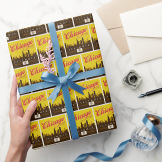 Papel De Presente Chicago Illinois Skyline