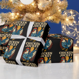 Papel De Presente Chicken Jockey Trump Engraçado Memória