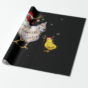 Papel De Presente Chicken Natal Tee Reindeer Luzes de Natal