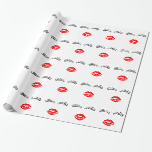 Papel De Presente Chicotes do olho das senhoras e beijo do batom
