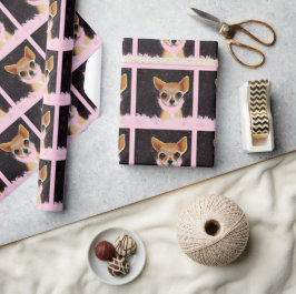 Papel De Presente Chihuahua Bling