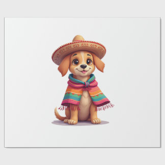 Papel De Presente Chihuahua México Cinco de Mayo Cachorro Engraçado
