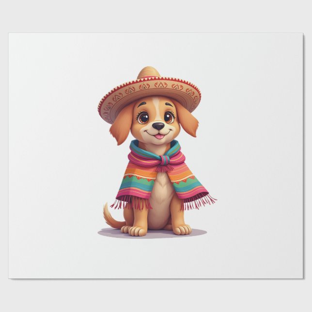 Papel De Presente Chihuahua México Cinco de Mayo Cachorro Engraçado  (Aberto)