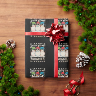 Papel De Presente Chillin Com Meus Snowmies Natal Feio