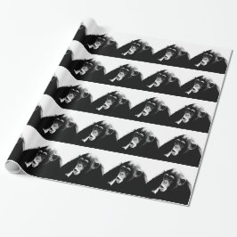 Papel De Presente Chimpanzé Preto Branco