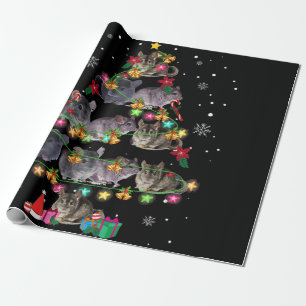 Papel De Presente Chinchilla Árvore Natal Roedores Engraçados Pass