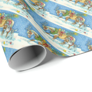 PAPEL DE PRESENTE CHINCOTEAGUE PONY & COLT CHRISTMAS WRAPPER
