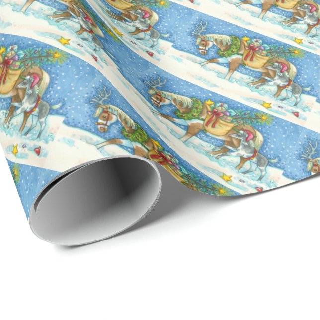 PAPEL DE PRESENTE CHINCOTEAGUE PONY & COLT CHRISTMAS WRAPPER (Ponta do rolo)