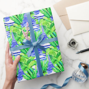 Papel De Presente Chinoiserie Blue da Aquarela