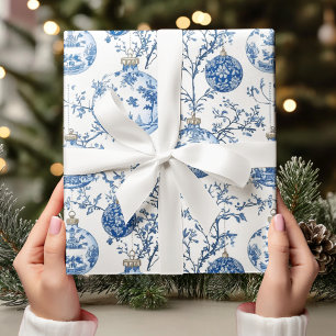 Papel De Presente Chinoiserie Blue & White Ornament Elegante
