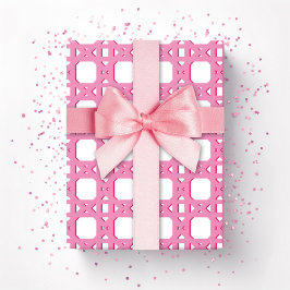 Papel De Presente Chinoiserie Cane Trellis in Pink