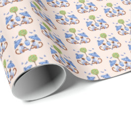 Papel De Presente Chinoiserie Monkey Wrapping Paper