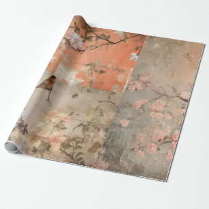 Papel De Presente Chinoiserie Orange Sherbet Collage