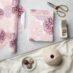 Papel De Presente Chique Floral Rosa Elegante<br><div class="desc">Chique Floral Rosa Borgonha Elegante para Chá de Noiva ou Qualquer Ocasião</div>