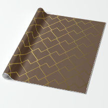 Chique Geométrico Marrom Dourado Tendência