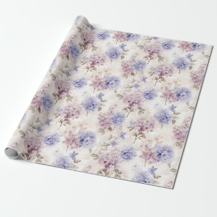 Papel De Presente Chique Hydrangea Delícia Floral