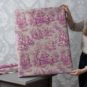 Papel De Presente Chique Toile De Jouy Rosa Cinza Vintage