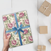 Chique Vintage Pink Peony Floral Design