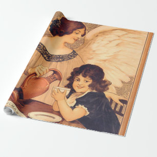 Papel De Presente Chocolate Angel French Antiguado