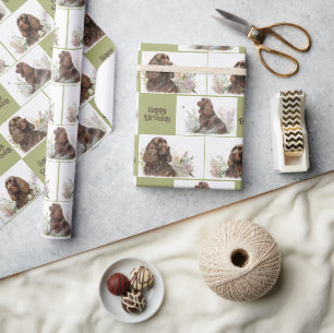 Papel De Presente Chocolate Cocker Spaniel Birthday