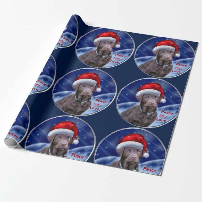 Papel De Presente Chocolate Labrador Varejista Natal (Desenrolado)