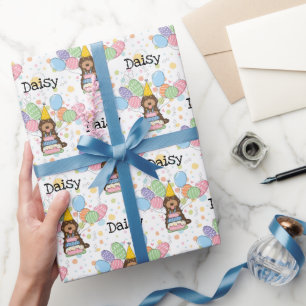 Papel De Presente Chocolate Tan Cockapoo Cão Cavapoo Aniversário