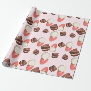 Papel De Presente Chocolates & doces do feliz aniversario